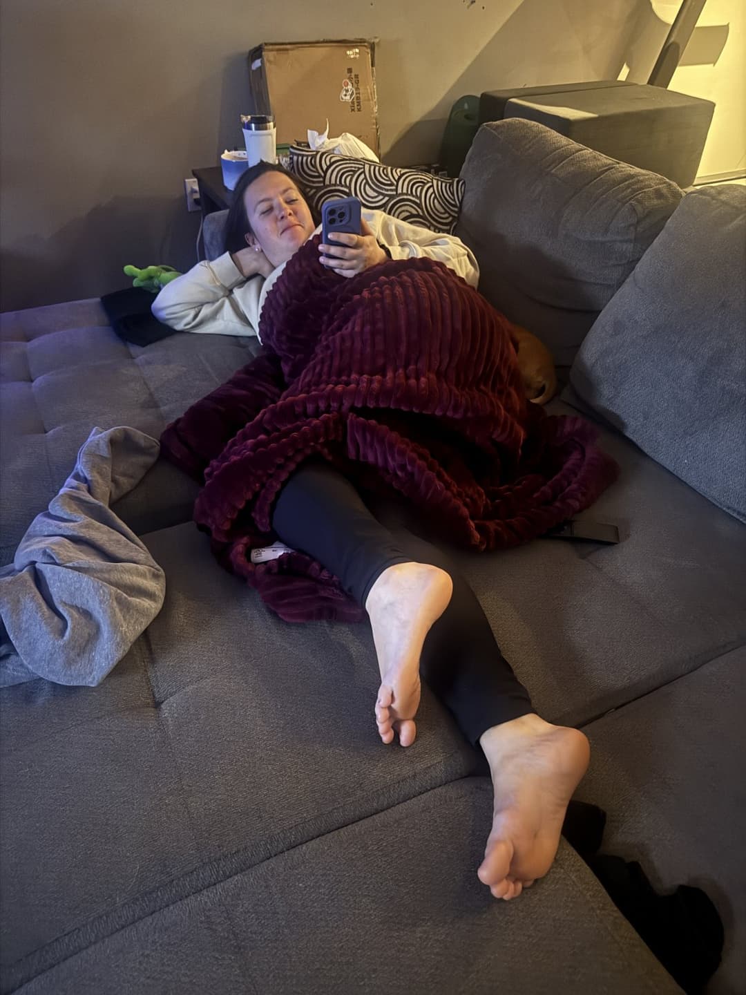 Sexy MILF wife so sexy when sleeping. Touch her!