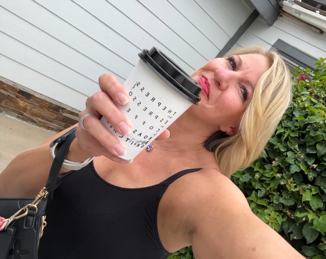 Coffee anyone? She takes it black..but begs for creamer