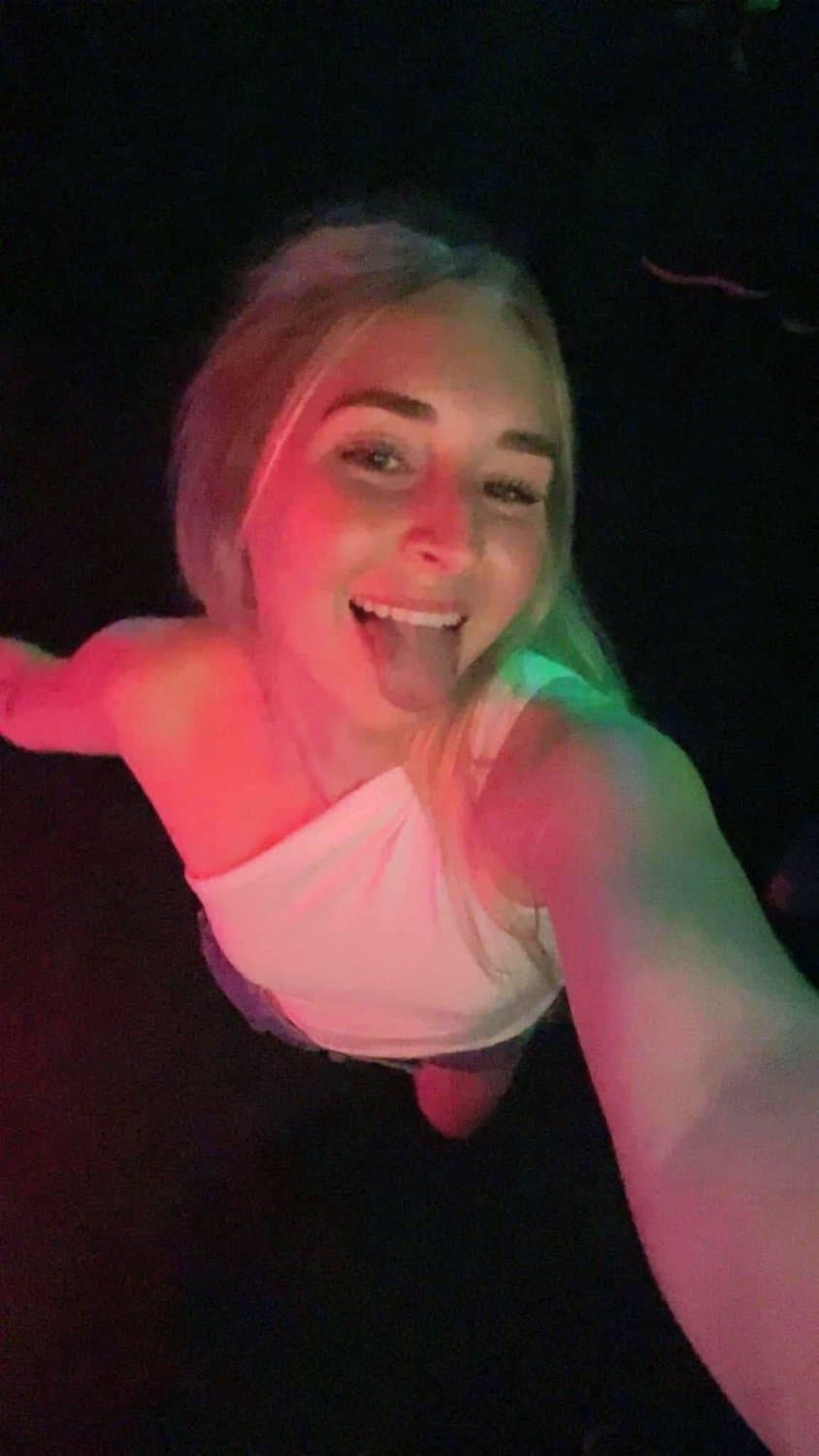 Sexy slutty petite blonde Kennedy likes to show off her slender small titty whore body