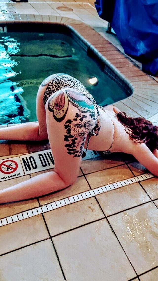 Ginger with butterfly ass tattoo