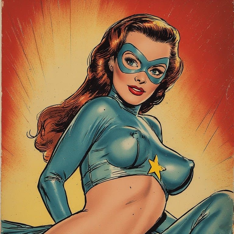 Vintage superhero pinup