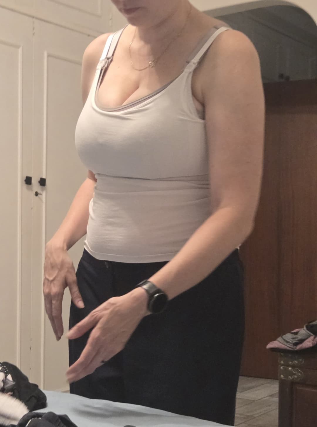 Spy hot wife in blue panties voyeur