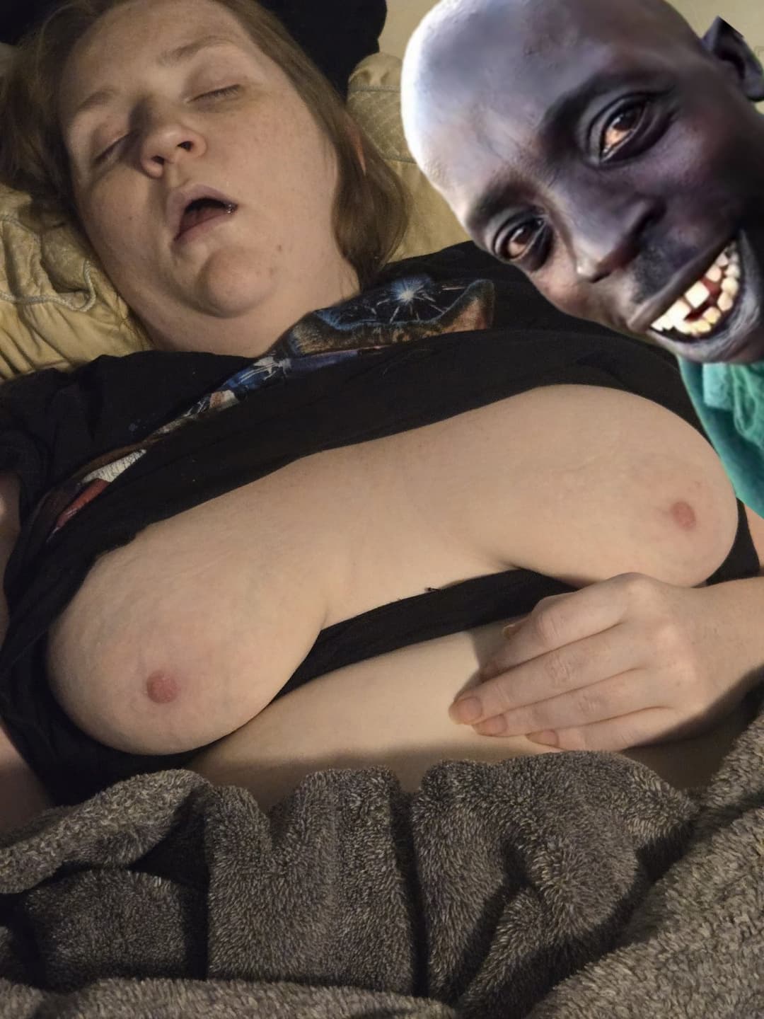 Wife niki loves black nigger thug cock in her pink Irish ginger pussy