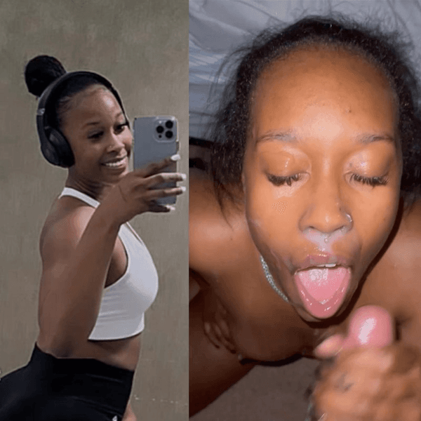 Cute Ebony Slut Used For Late Night Blowjob