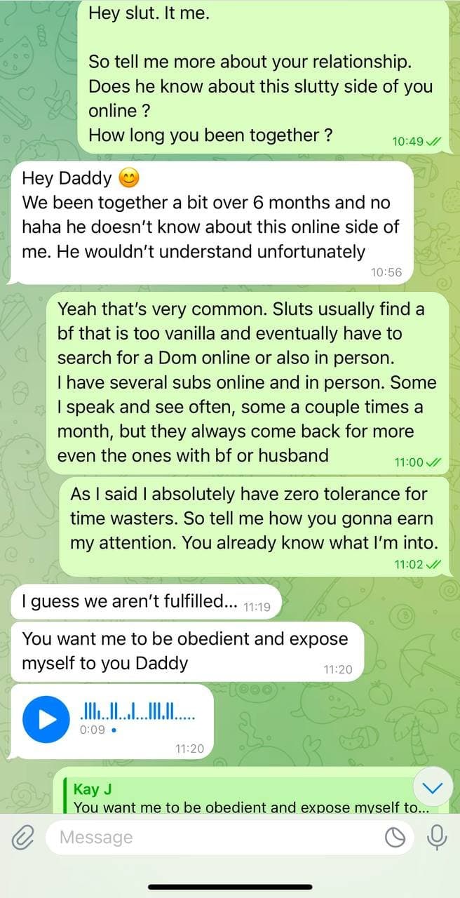 New cheating slut used and almost caught by bf at the end