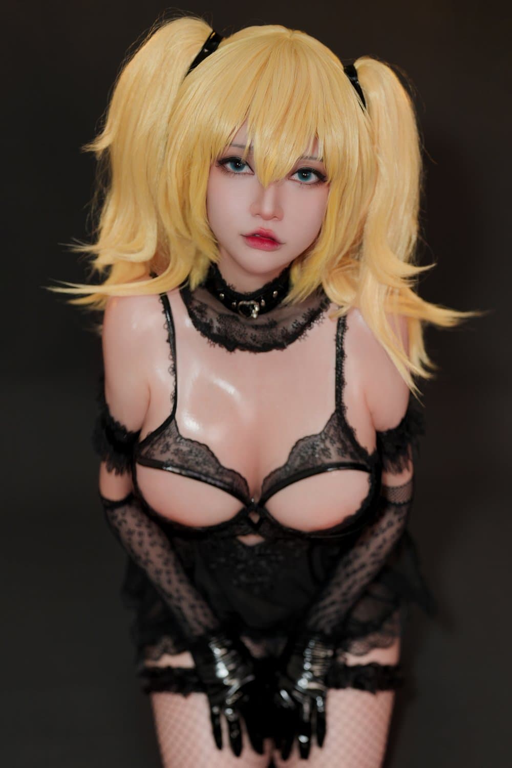 Sexy Asian cosplays as Grok Ani and gets naked