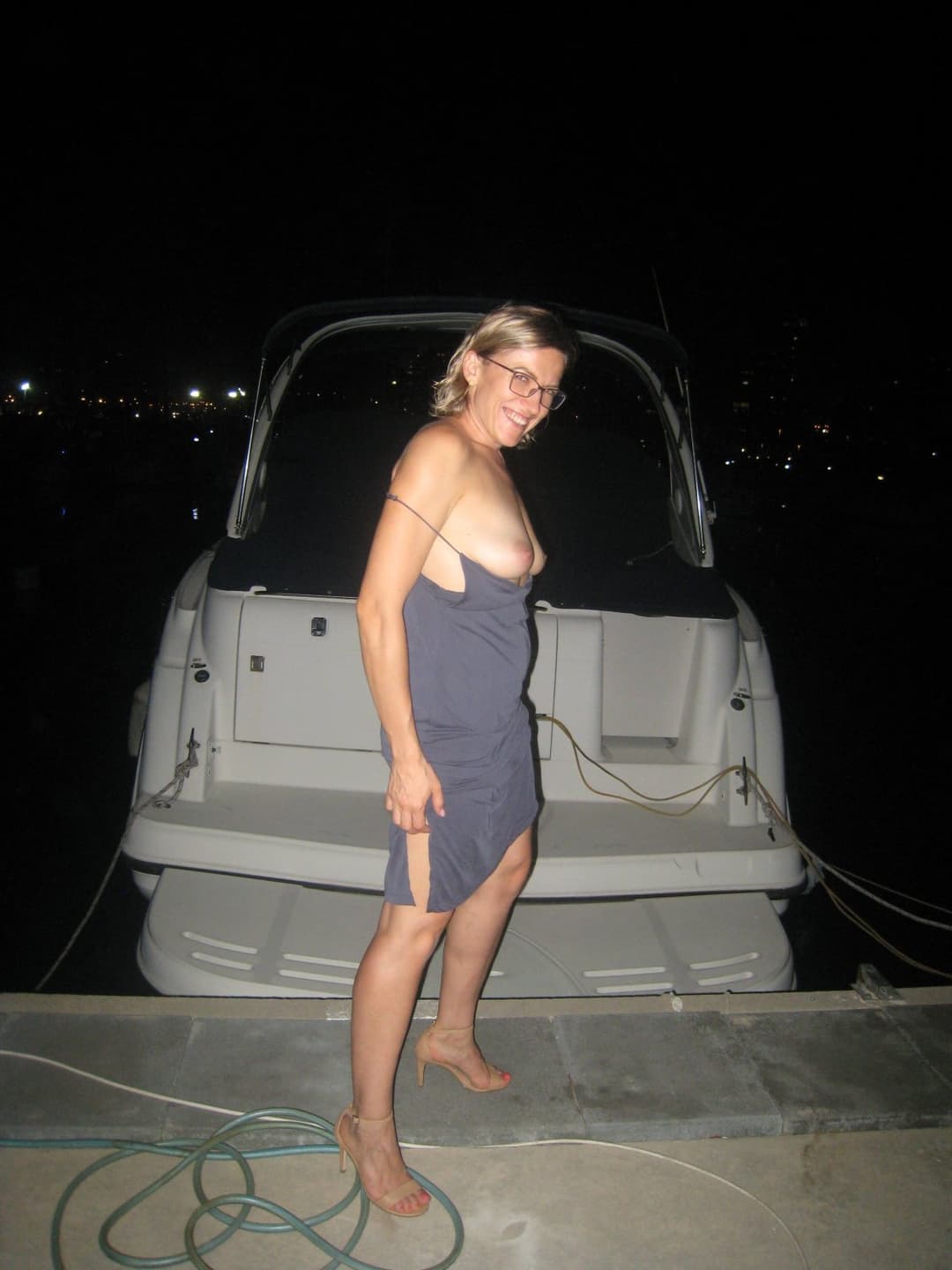 Boss with Friend Fucked Irina Slut Wife on a Boat