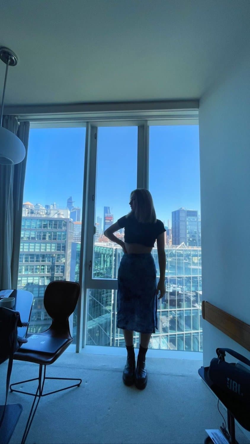 Blonde German slut with black pubes