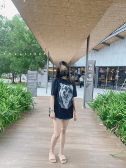 Her husband wants us to see her beautiful figure.