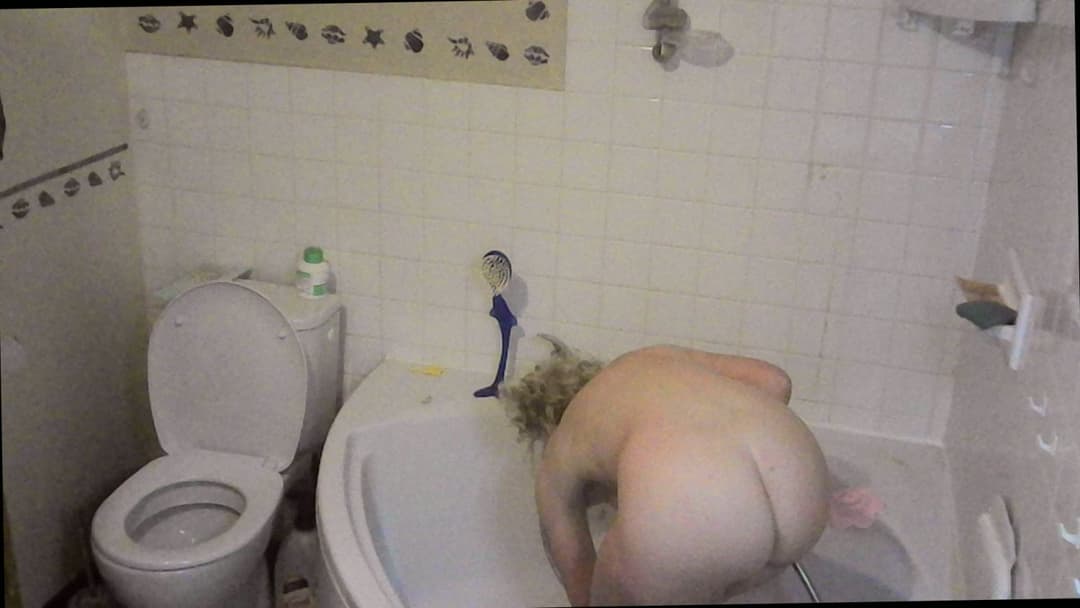 Two hidden cams on Nurse Solange cleaning her pussy