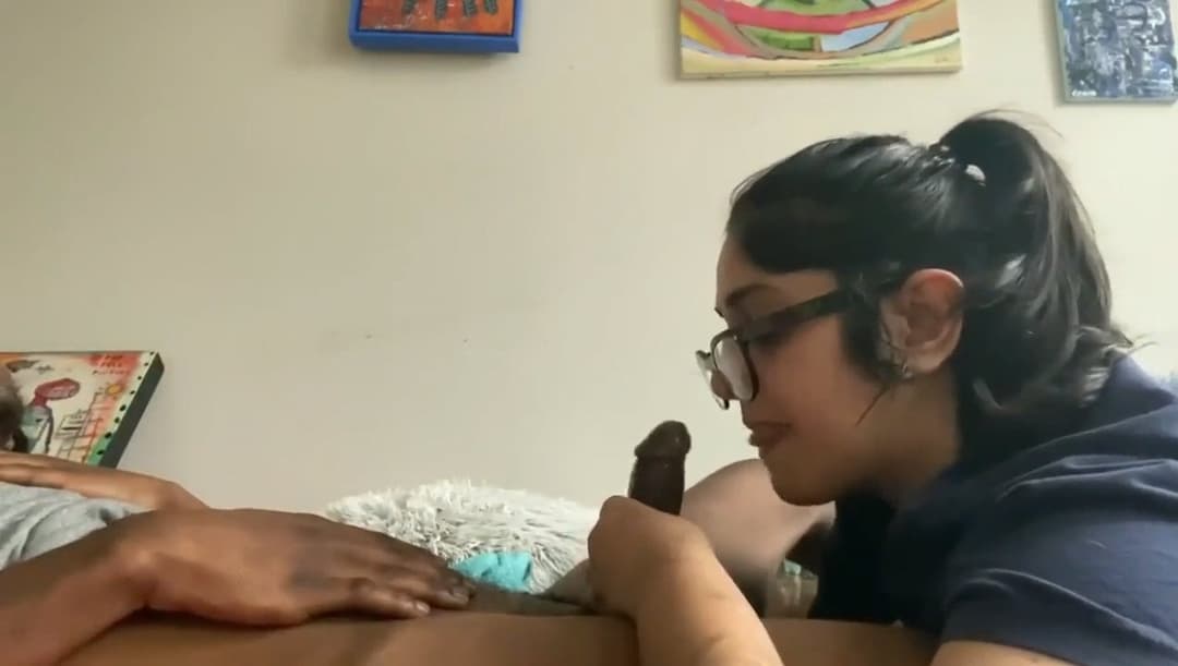 Nri Nerd Girl Home Alone Invited Black Guy to Deepthroat