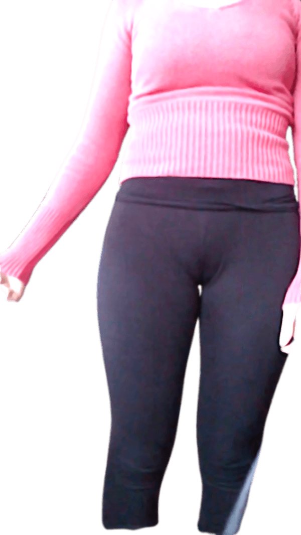 Spy on hot friend in leggings with perfect ass and cameltoe