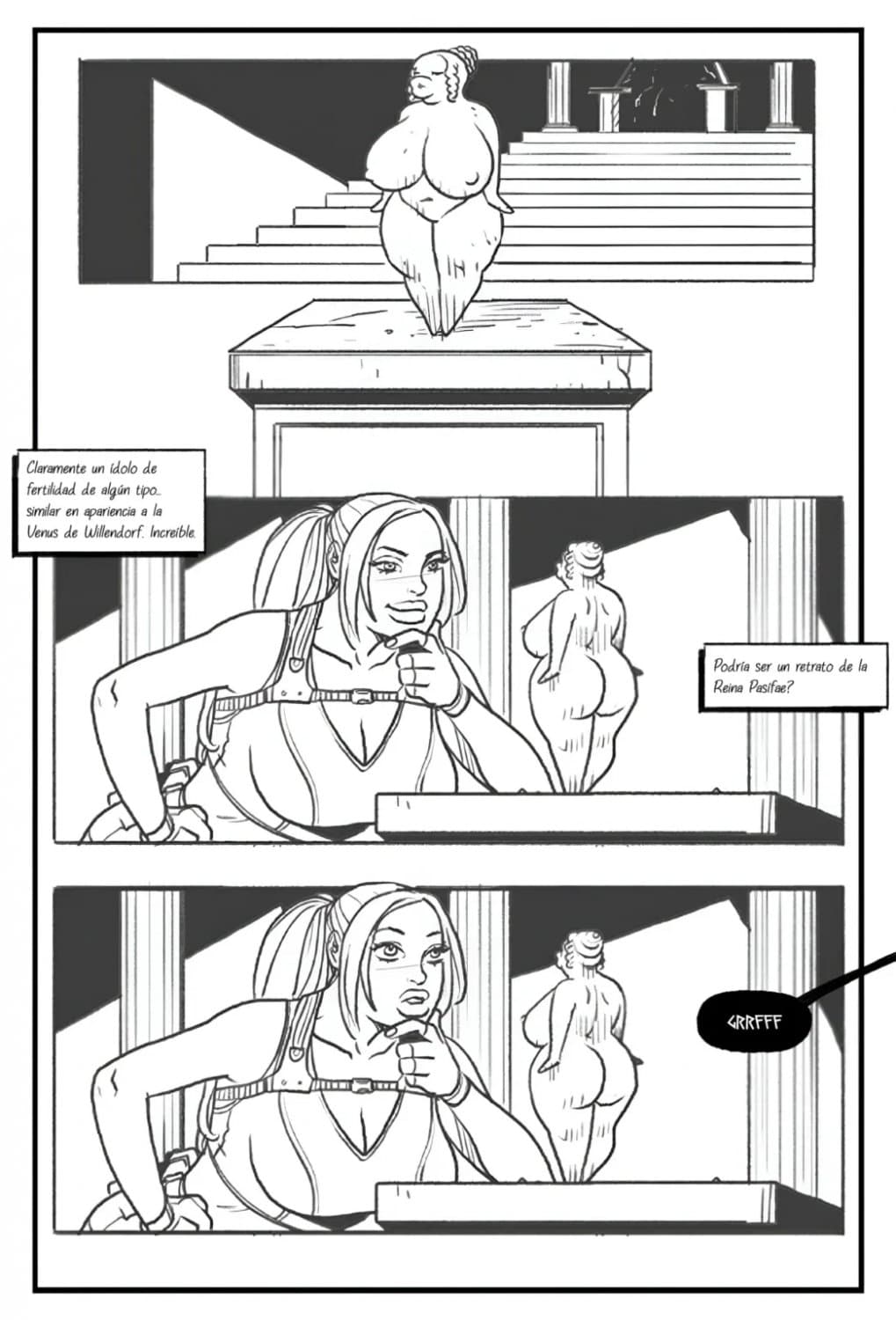 [comic] Lara Croft in the labyrinth of the minotaur (english - español)