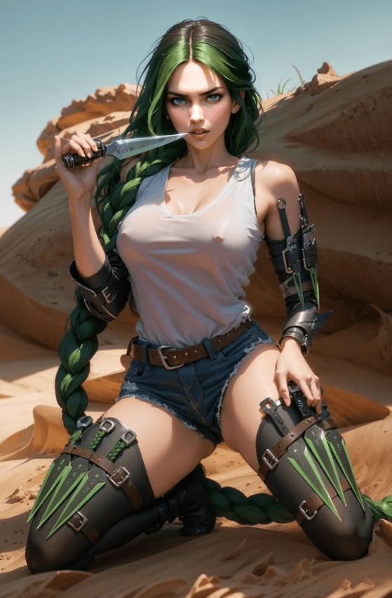 Click to view full size Lust Goddess (porn game) Green Hair Woman