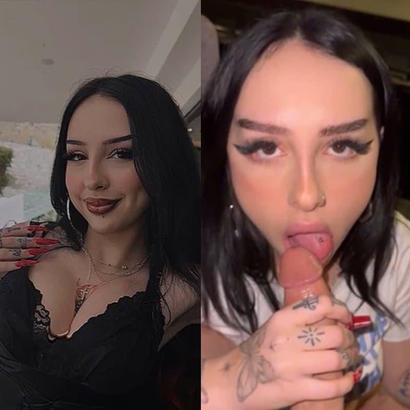 Date Night With Goth Babe Ends With Blowjob