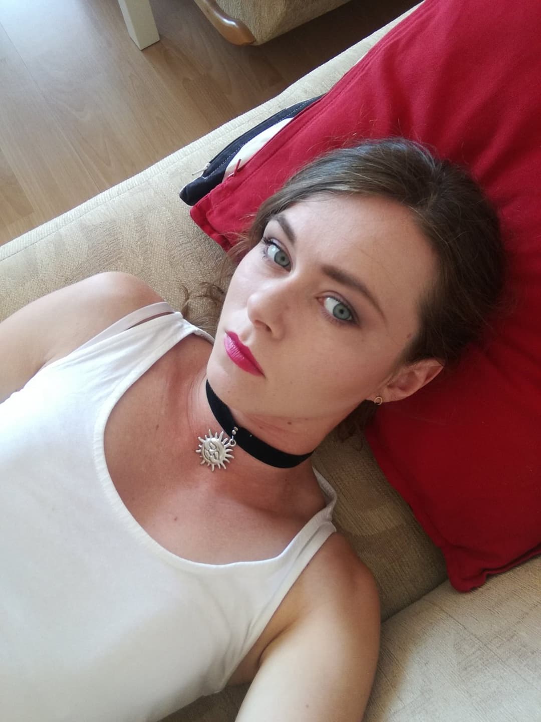 Horny flight attendant knows her charms