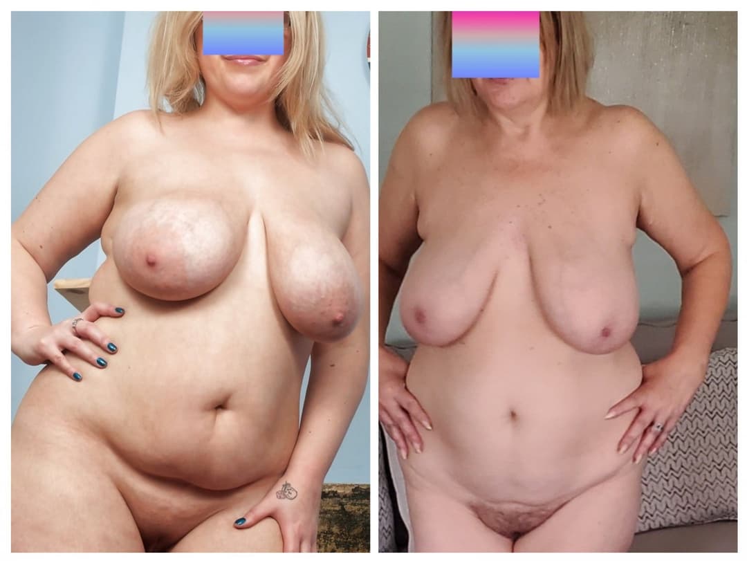 COLLAGE Side by Side Comparison Blonde wifes