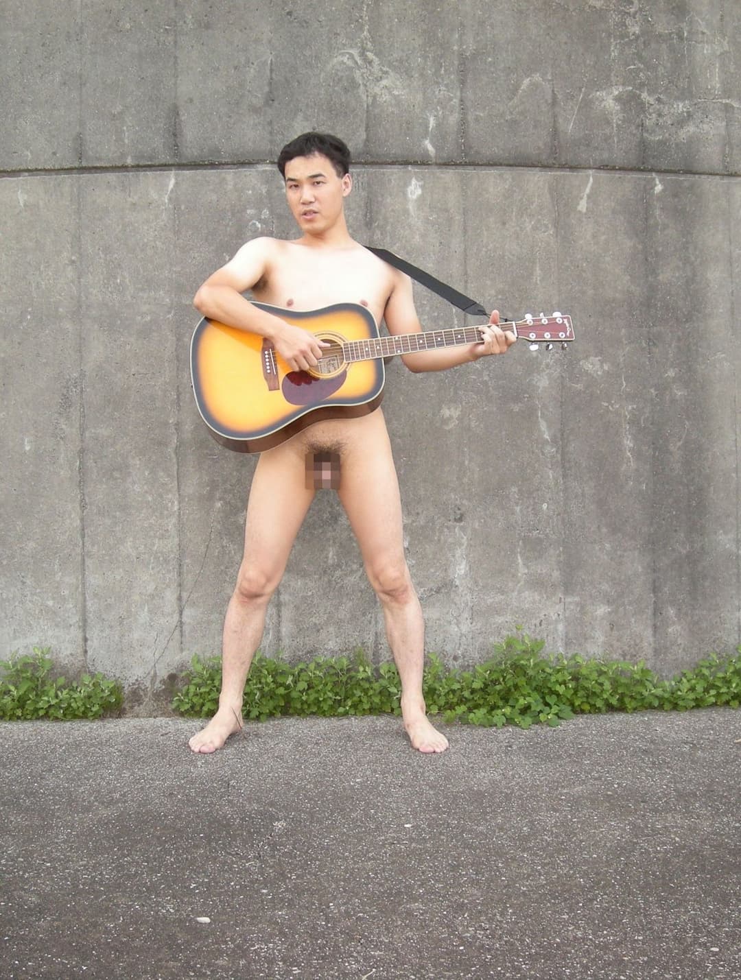 Asian male outdoor nude