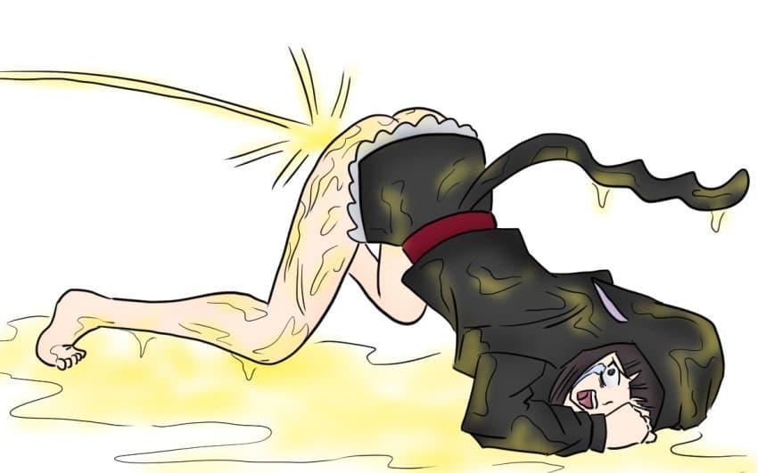 Cute hentai cat girl getting pissed on crying