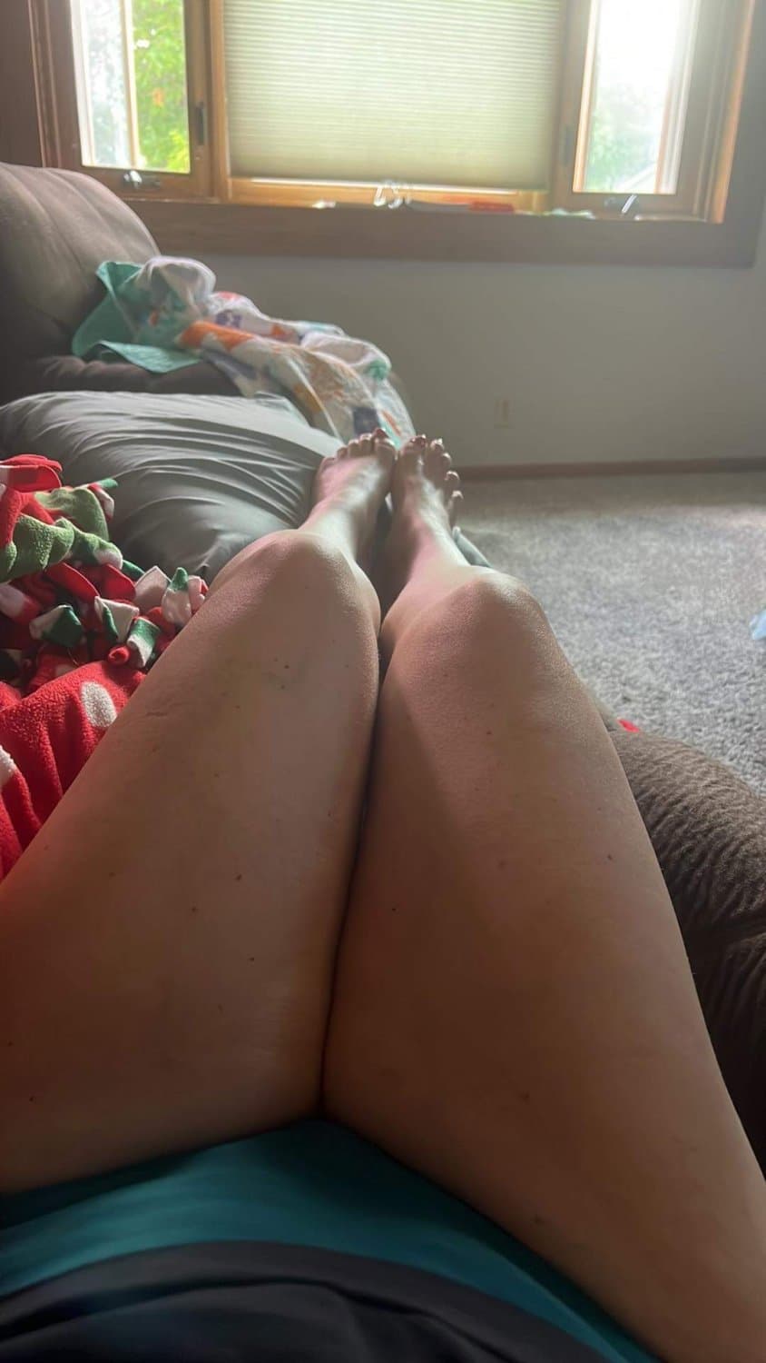 Cheating hot wife loves showing off her ring, panties, crotch, pussy, ass, legs, and feet.