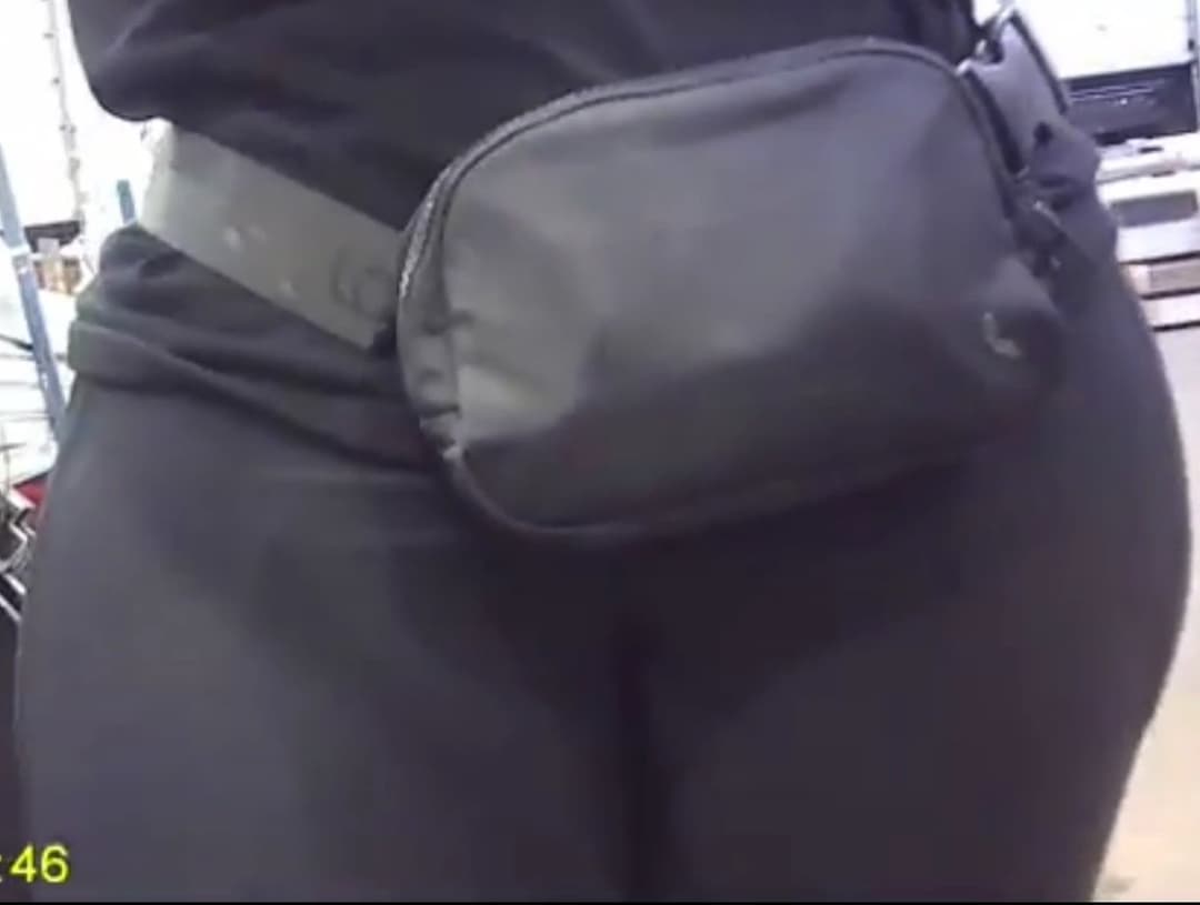 Thick German trying to hide her Fat Pussy Lips Cameltoe with Pouch