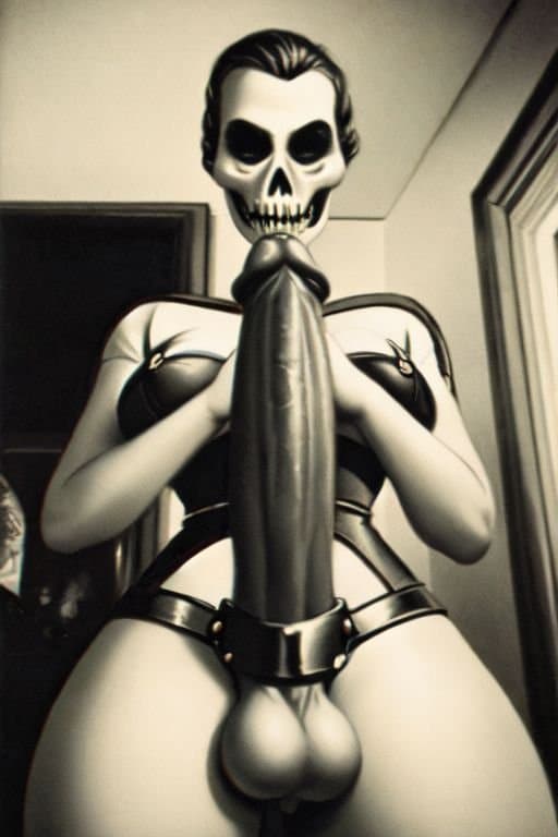 Vintage Style Halloween AI Futanari Artwork That I Generated