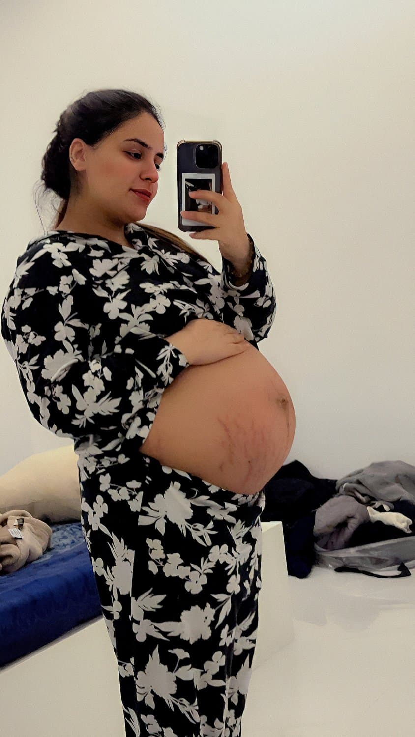 Brown hot slut needs cum on her tongue and preg belly ❤️