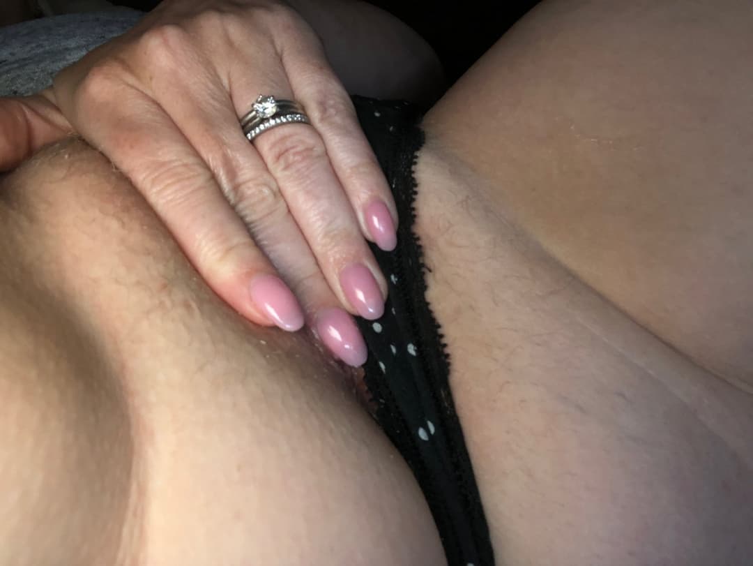 Cheating hot wife loves showing off her ring, panties, crotch, pussy, ass, legs, and feet.