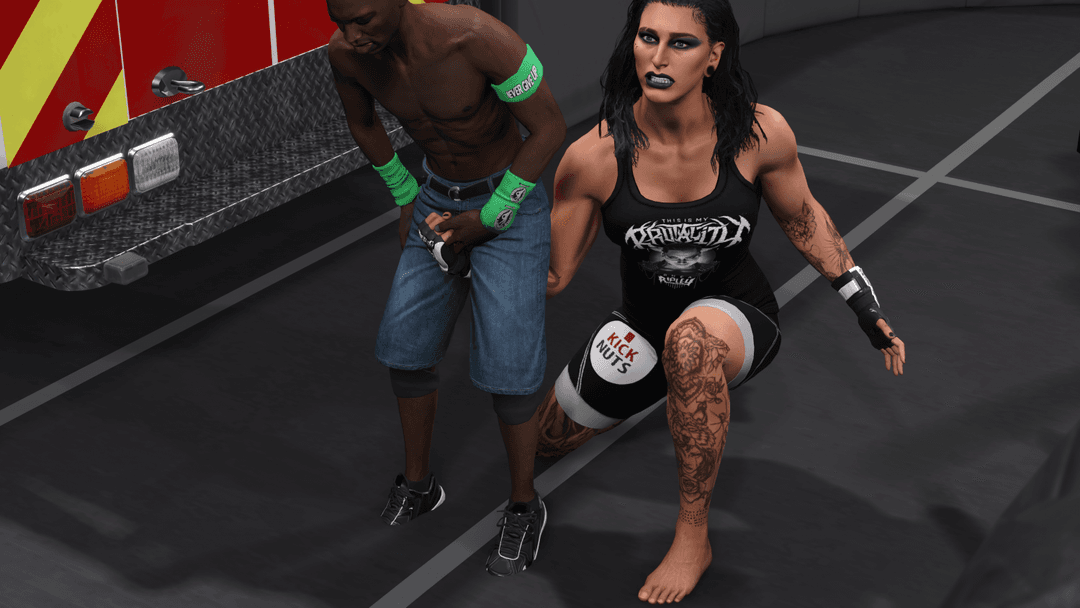 Giant Rhea Ripley Ballbusting