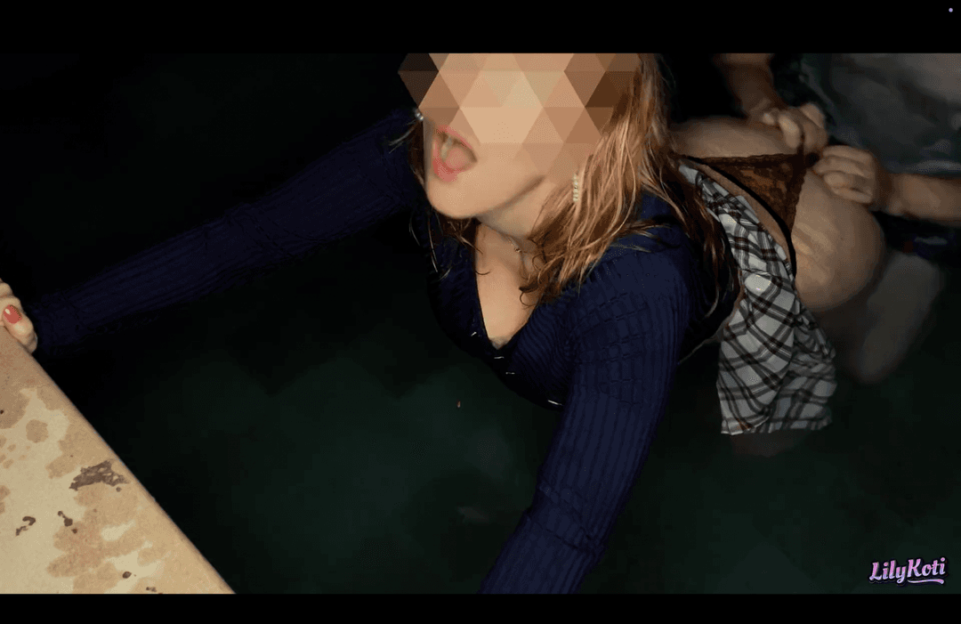 SEX in the SWIMMING POOL by NIGHT! BIG TITS & ROMANTIC LilyKoti The video that made me fall in love