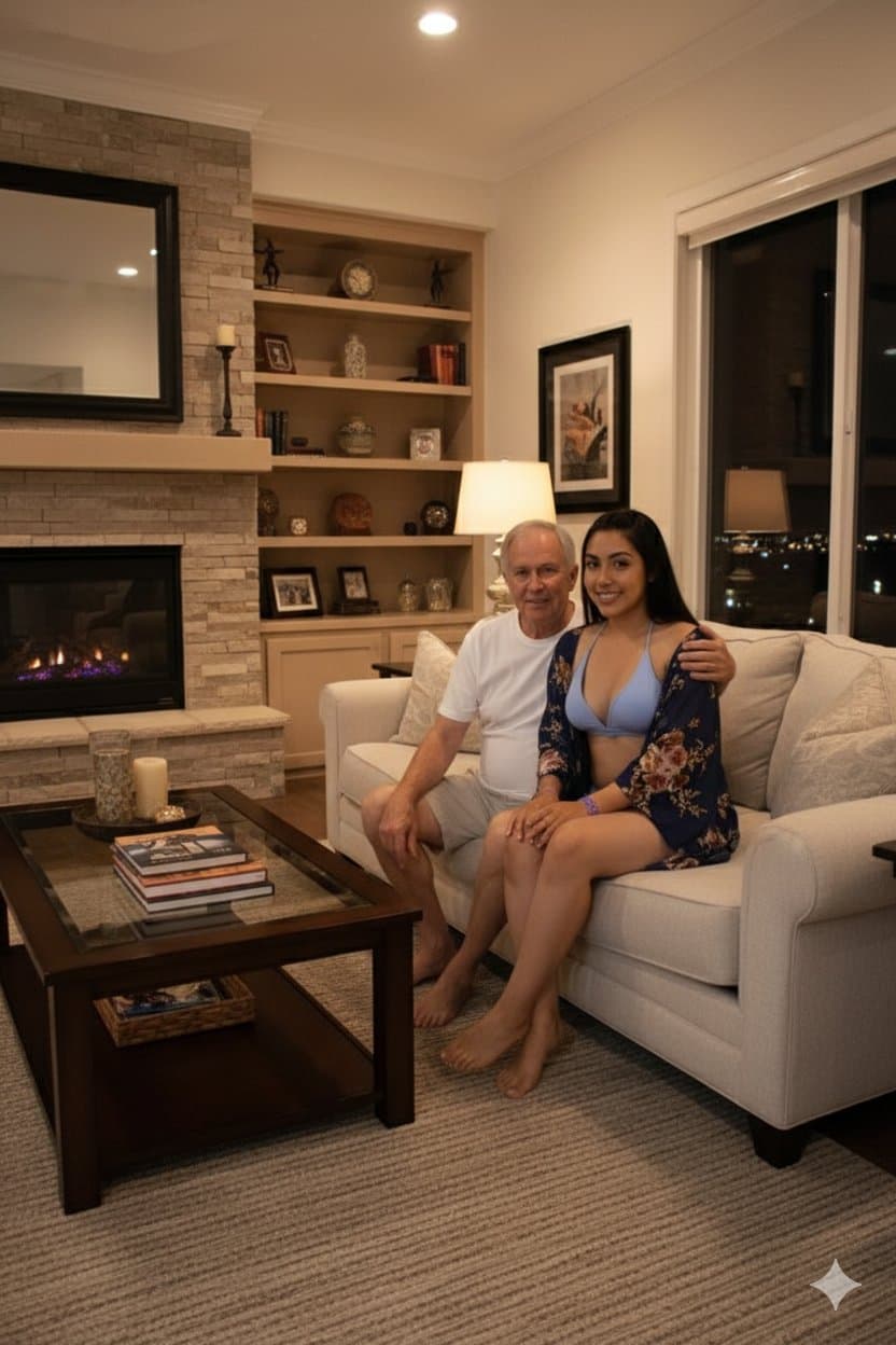 Latina with older white men. What do you think happen