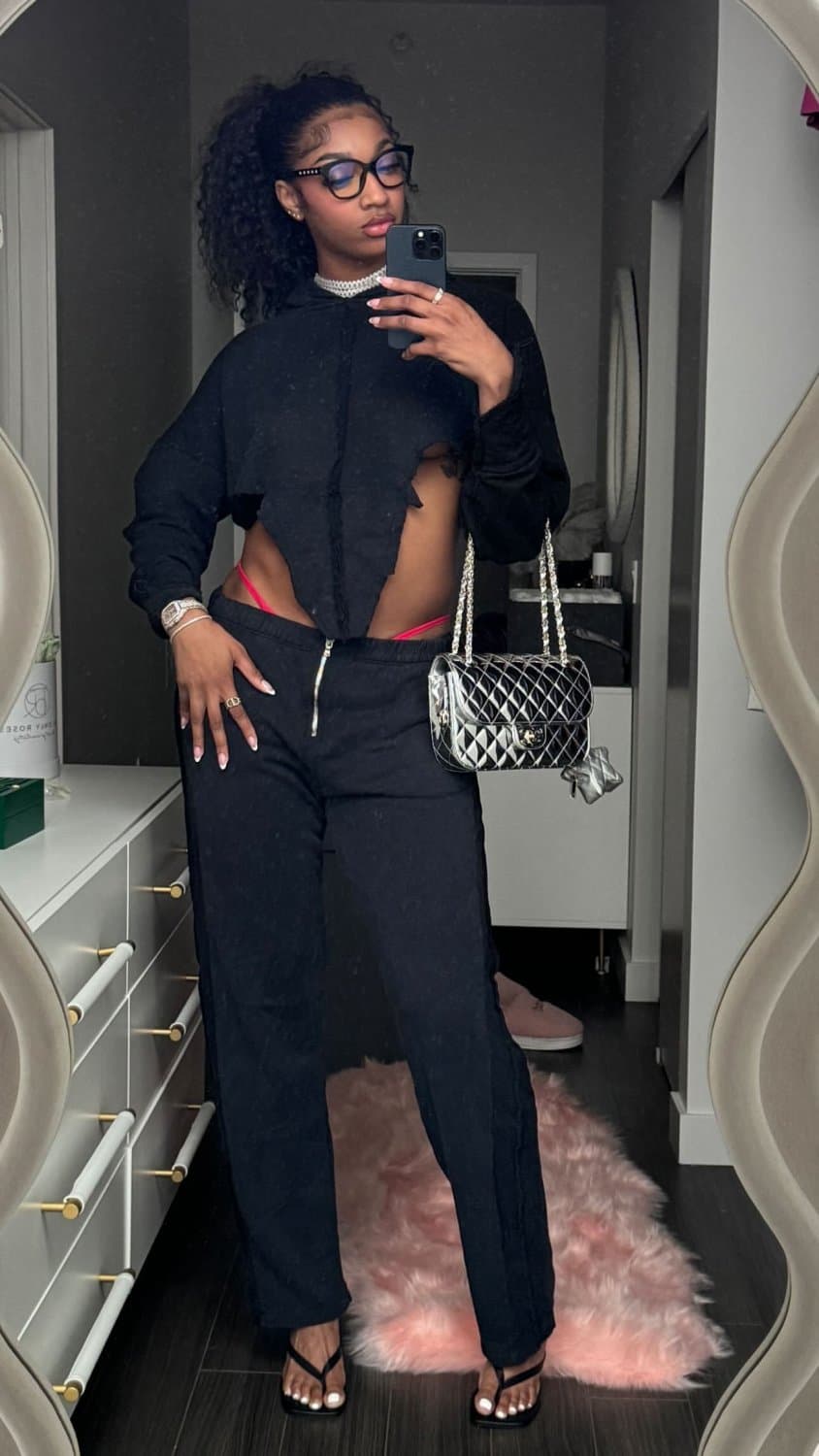 Angel Reese pretty long legs and feet