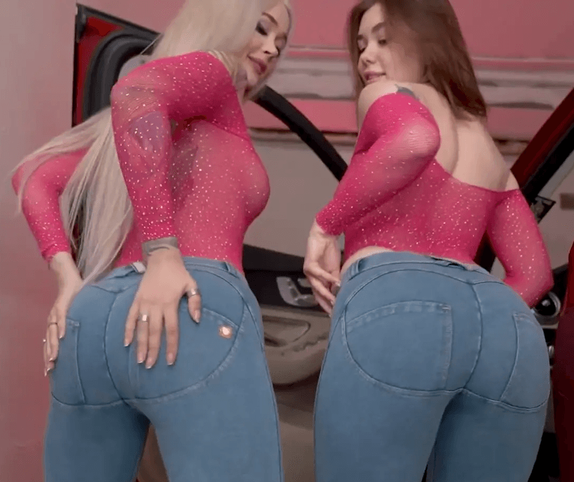 two hot petite sluts ride a dick in the car