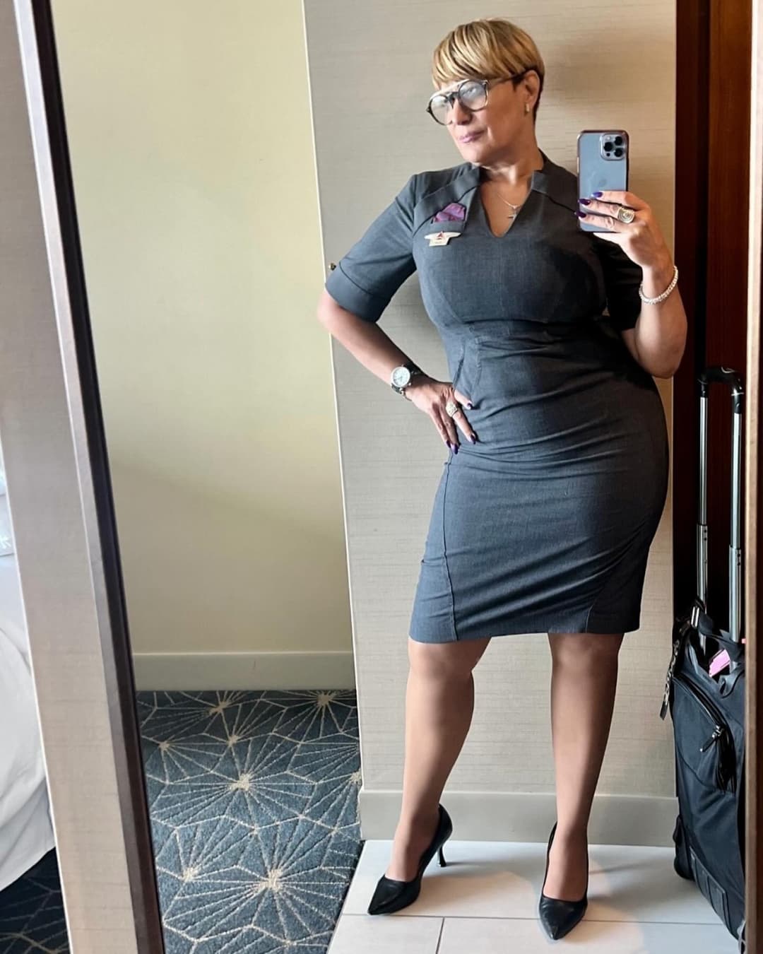 Thick Gilf flight attendant 3