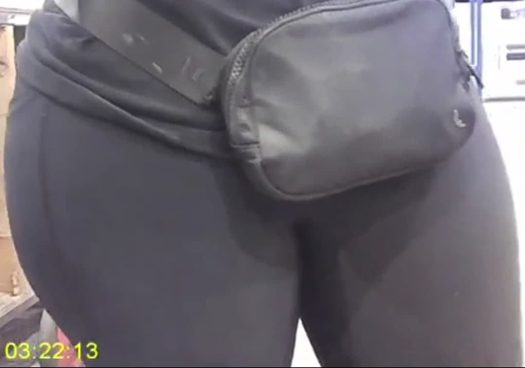 Thick German trying to hide her Fat Pussy Lips Cameltoe with Pouch