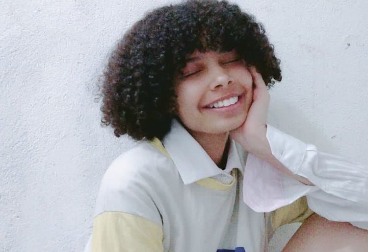 Sexy curly hair girl