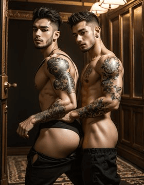 Click to view full size GAY A.I. MUSCLE MEN IN LINGERIE ???????