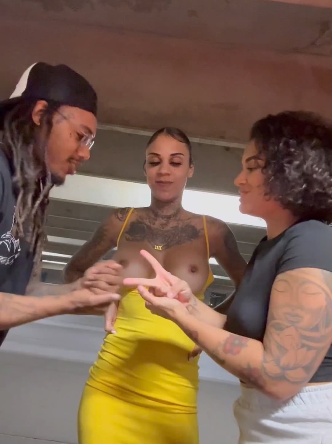 fucking her best friend in a public place doing a rock paper scissor