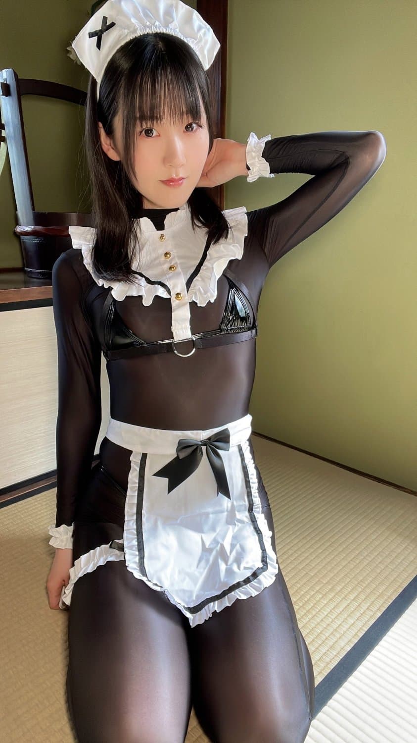Asian beauty chiruchiruyuki play a pure nun during the day and a slutty maid at night