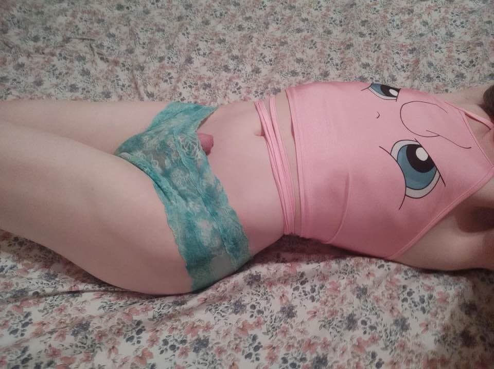 Caught hot sissy in her gfs panties