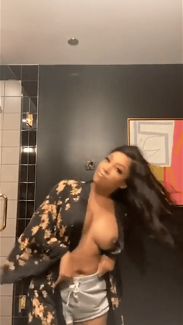 Click to view full size Busty Singer K. Michelle Nipple Slip ?