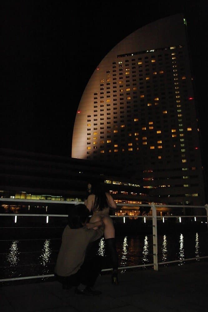 Japanese girl flashing fistfucked with both hands outdoors in public place