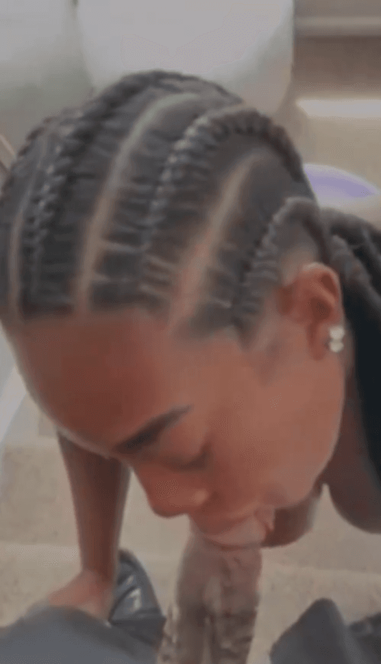 thick ebony babe sucking bbc