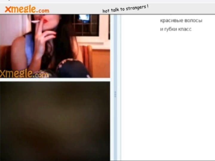 Sexy smoker with red lipstick