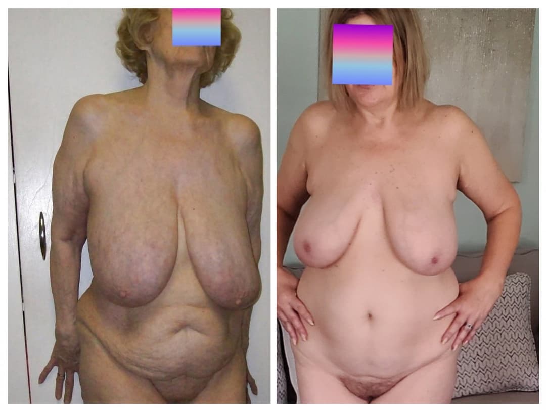 COLLAGE Side by Side Comparison with 60 Plus year old erome women