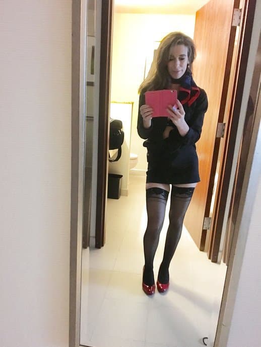 Hot MILF Flight Attendant Sexy Selfie