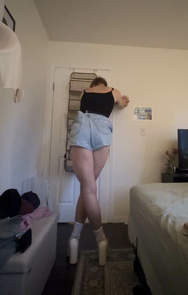 skinny fag-husband wearing wifes lingerie and gets horny from posing! CBT! kik: dammyxo