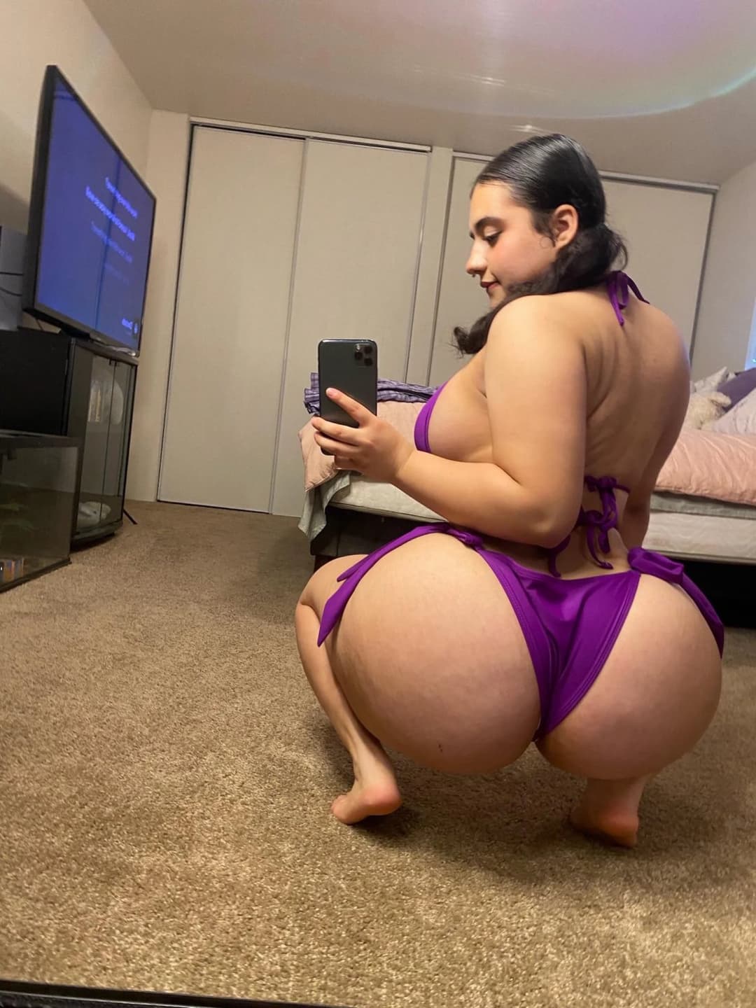 18 yr old bimbofied herself with insane BBL and breast implants