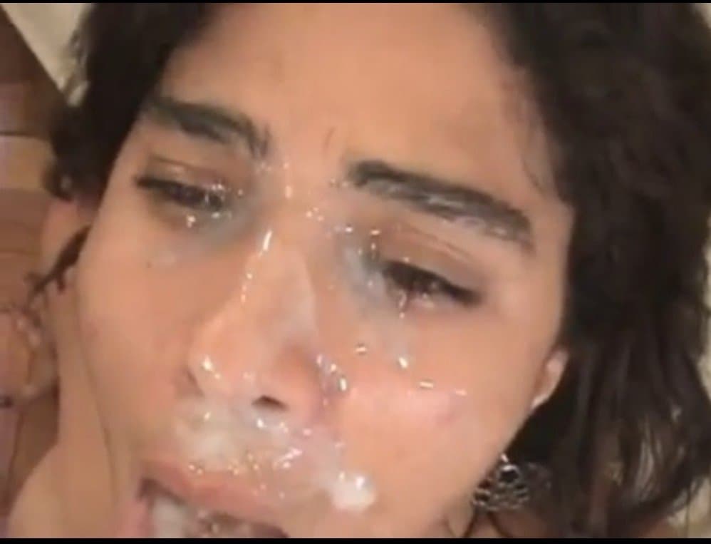 Another Brazilian slut face covered with thick cum