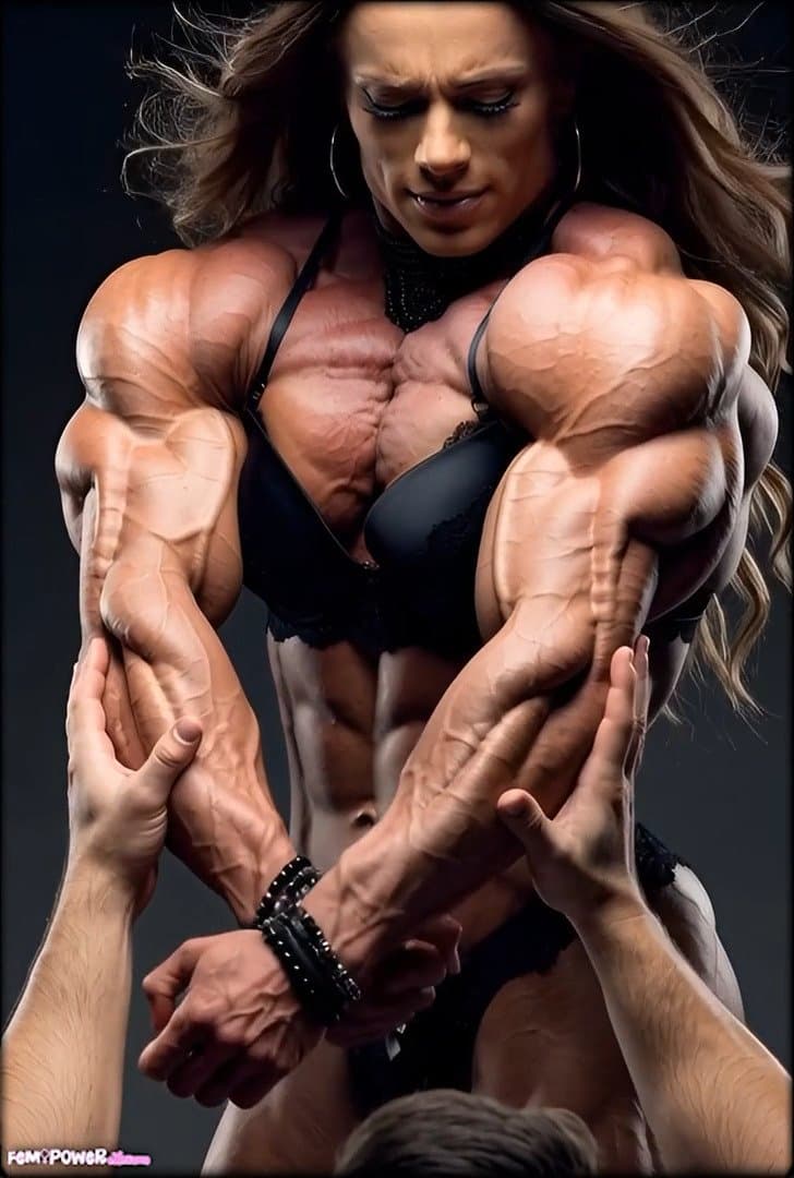 Muscle worship makes her hypertrophic masses get bigger and harder, like an erection